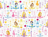 Disney Princess Cinderella Belle Rapunzel Jasmine Fabric printed in Korea by the Half Yard